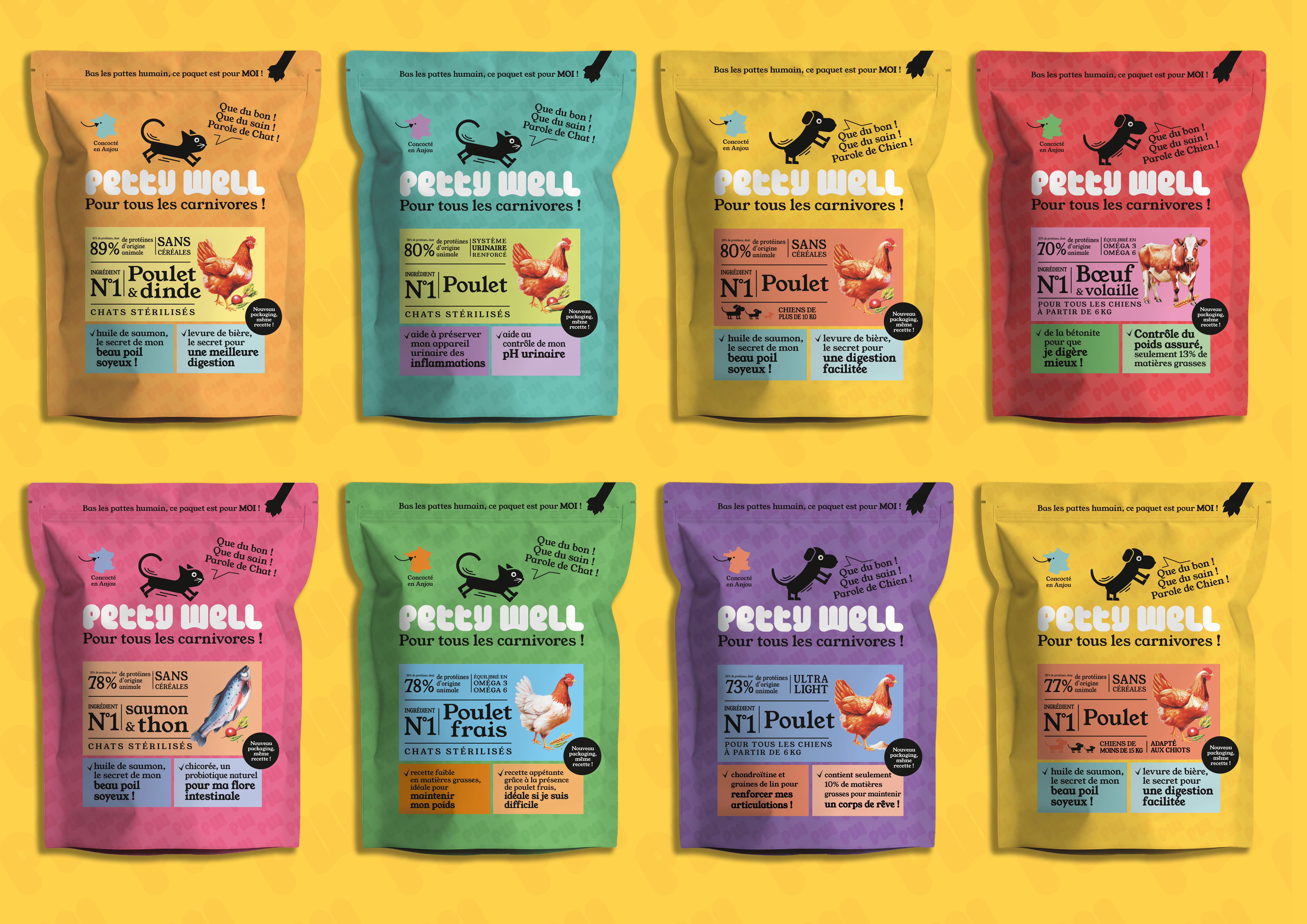 Petty Well packaging refonte système graphique